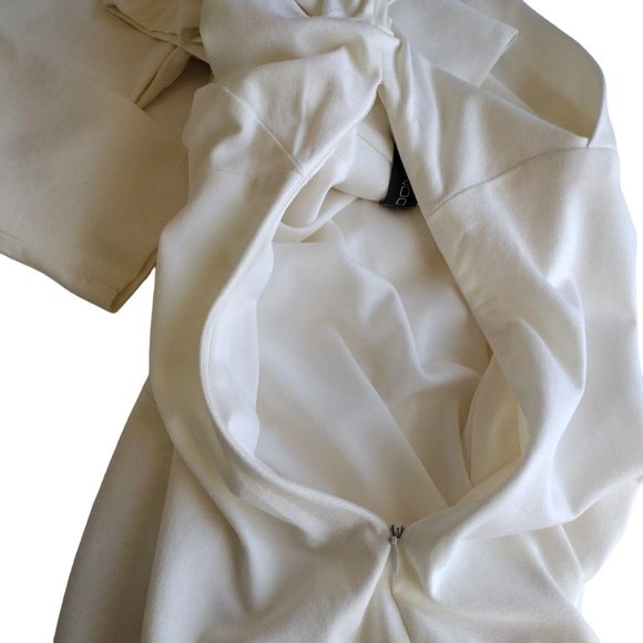 Donna Ricco Dress Womens 4 Midi Side Zip Cream - Picture 8 of 10